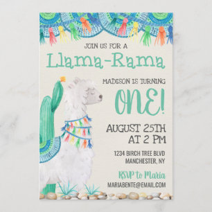 Convites Llama-Rama Aniversário
