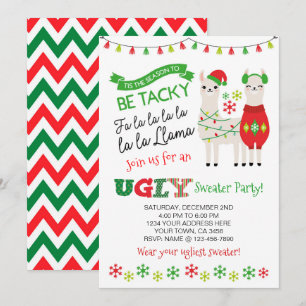 Convites Llama Ugly Sweater Party