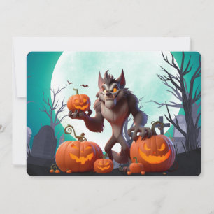 Convites Lobisomem e abóboras do Halloween
