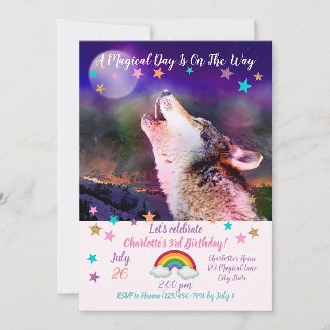 Convites Lobo à noite (Frente)