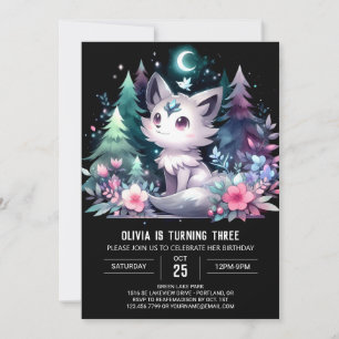 Convites Lobo Adorável Minimalista - Aniversário