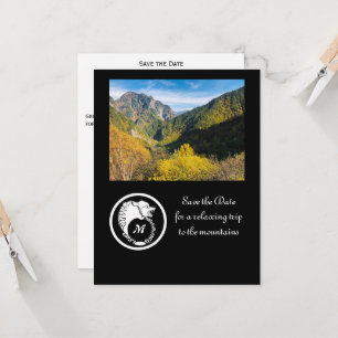 Convites Lobo Branco da Neve Silhouette Laurel Monograma Fo