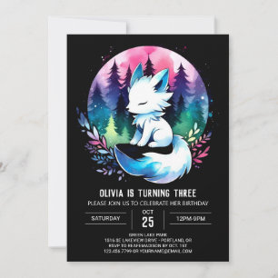 Convites Lobo Imprimível Minimalista - Aniversário