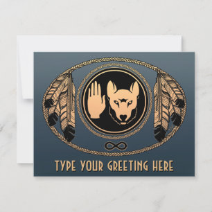Convites Lobo Metis Personalizados Cartão de Arte