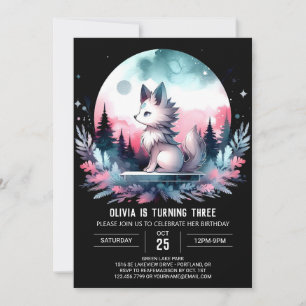 Convites Lobo Minimalista Elegante - Aniversário