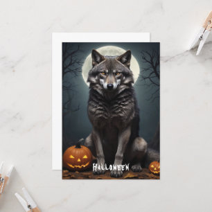 Convites Lobo Misterioso com Arte de Halloween de Pumpkin