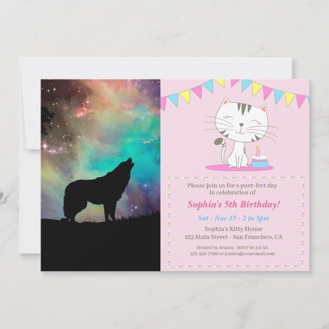 Convites Lobo uivando no universo (Frente)