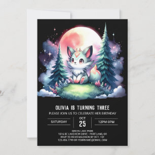 Convites Lobo Whimsical Minimalista - Aniversário