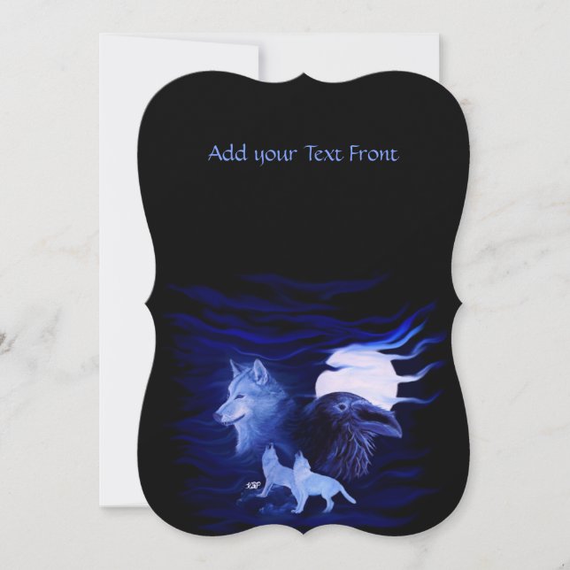 Convites Lobos e Raven com lua de cheio (Frente)