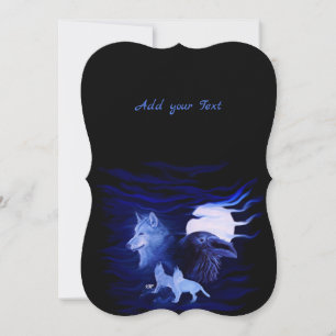 Convites Lobos e Raven com lua de cheio