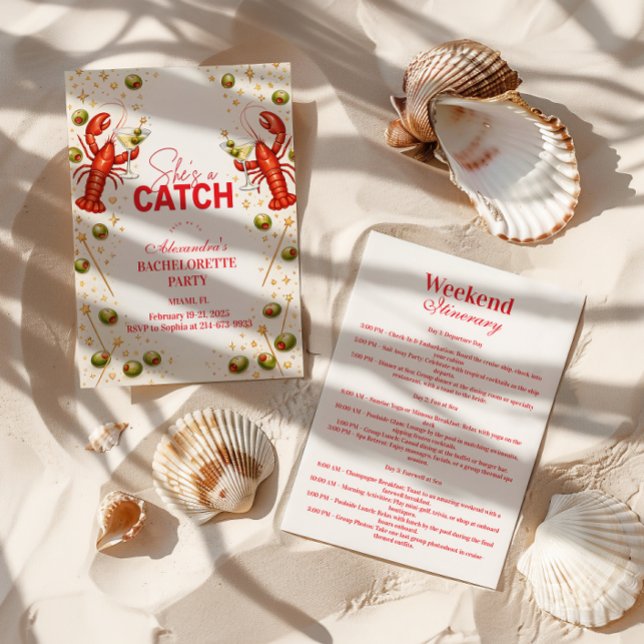 Convites Lobster Love Coastal Bachelorette Party (Criador carregado)