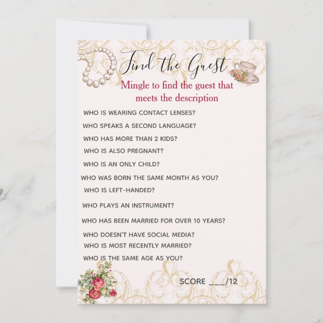 Convites Localizar o Convidado (Frente)