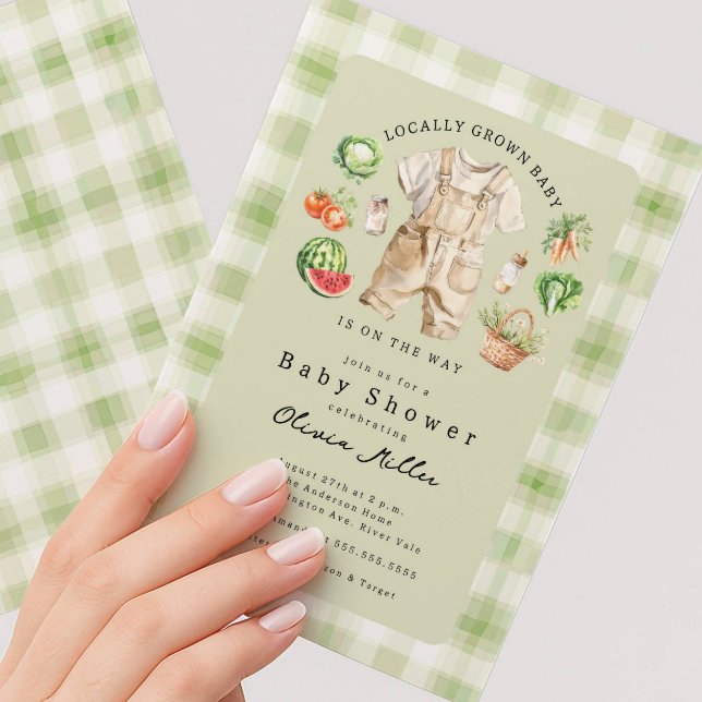 Convites Locally Grown Baby Shower Invitation (Criador carregado)