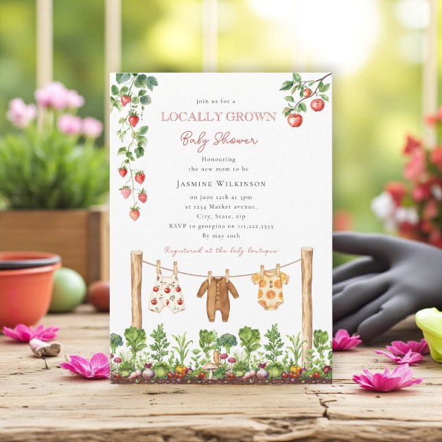 Convites locally grown  farmers market baby shower (Criador carregado)