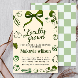 Convites Locally Grown Rustic Hand-Drawn Baby Shower