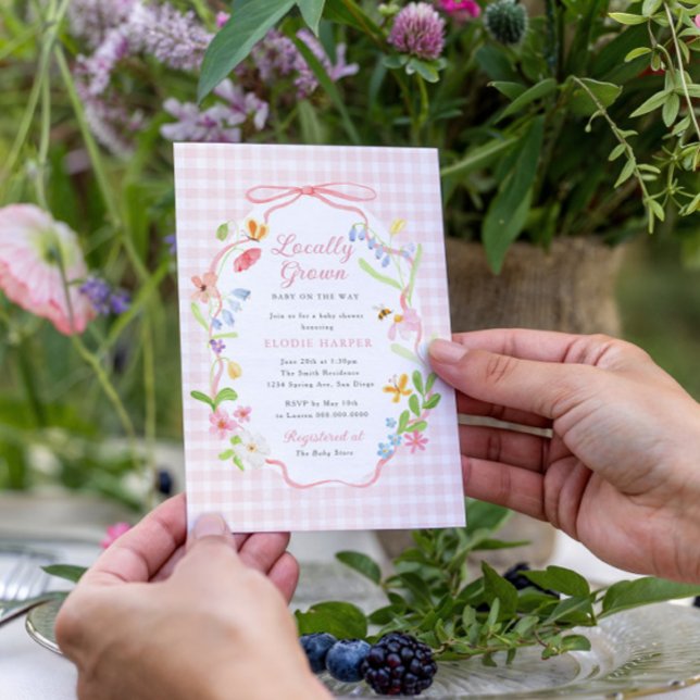Convites Locally Grown Spring Floral Baby Shower (Criador carregado)