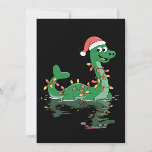 Convites Loch Ness Monster Luzes de Natal Chapéu do Papai N
