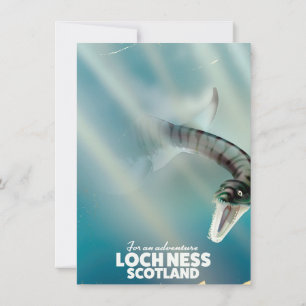 Convites Loch Ness Scotland monster viagens vintage