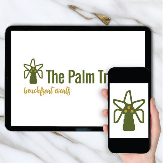 Convites Logo Download Coconut Palm Tree Tropical Brand