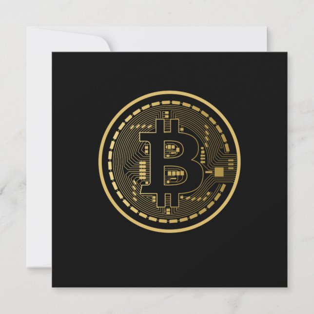 Convites Logotipo BTC Crypto Mining Cryptocurrency Gift (Frente)