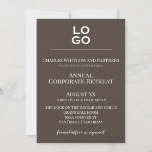Convites Logotipo castanho personalizado, evento comercial
