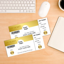 Logotipo corporativo do Ouro de tíquete de evento