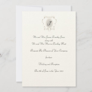 Convites Logotipo Crest Monograma Casual Casual Invitation
