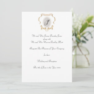 Convites Logotipo Crest Monograma Casual Casual Invitation