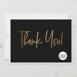 Convites Logotipo da empresa Dourado social Obrigado