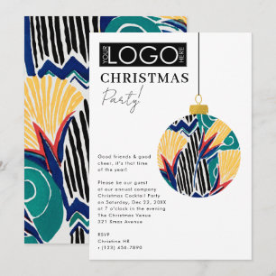 Convites Logotipo da Empresa Festa de Natal Enfeite Préppy