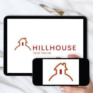 Convites logotipo da hillhouse, logotipo de imóveis, marca