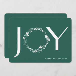 Convites Logotipo da marca Floral Wreath Joy Natal corporat