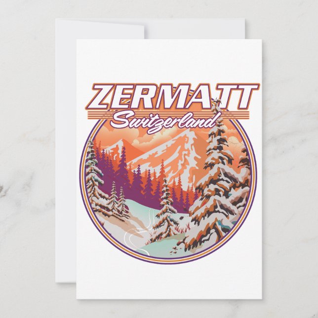Convites Logotipo da suiça Zermatt (Frente)