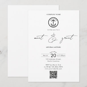 Convites Logotipo de Evento de Jantar de Networking Empresa