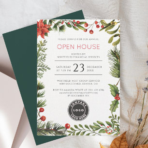 Convites Logotipo de negócios botânico da Casa Aberta de Na