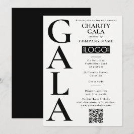 Convites Logotipo de QR Code para Evento de Leilão de Gala 