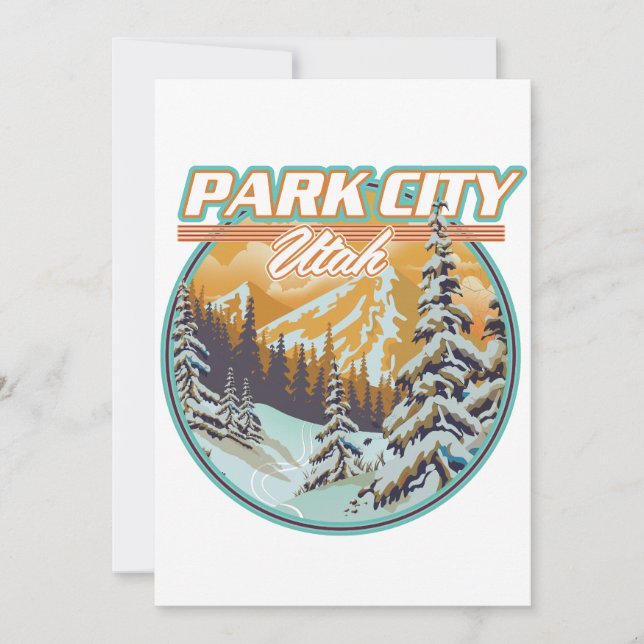 Convites Logotipo de Viagem de Park City Utah (Frente)