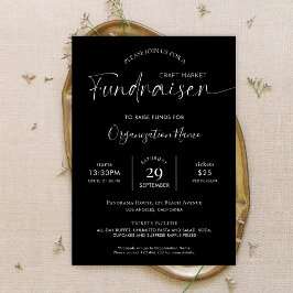 Convites Logotipo do Fundador de Caridade Preto e Branco Mi