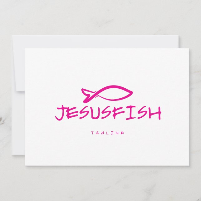 Convites logotipo do Jesus FISH modelo (Frente)