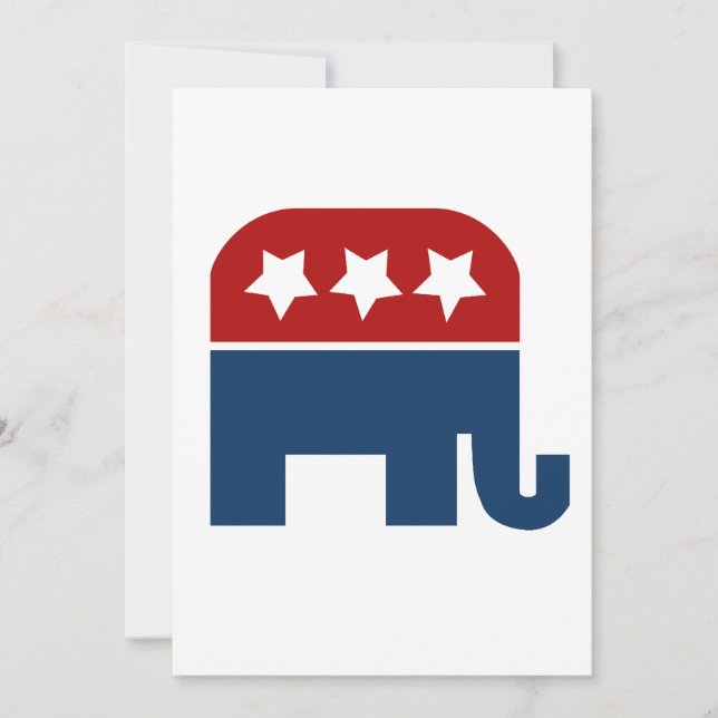 Convites Logotipo elefante do GOP republicano (Frente)
