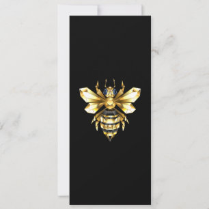 Convites Logotipo Faux Gold Foil Polygonal da Abelha em Pre