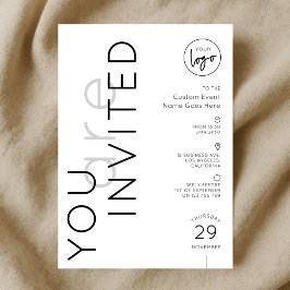 Convites Logotipo Minimalista Jantar de Gala Simples Evento