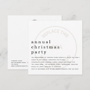 Convites Logotipo Minimalista para Festa de Natal dos Funci