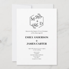 Convites Logotipo Mínimo de Fotografia Botânica para Casame