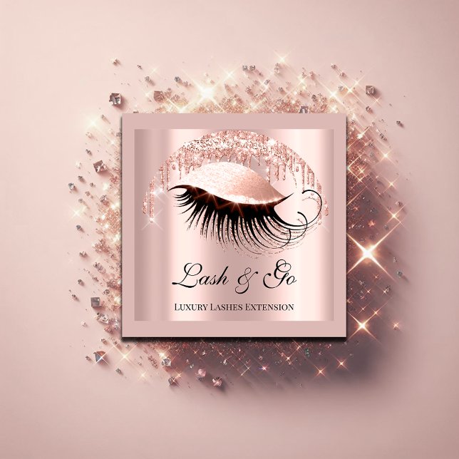 Convites Logotipo Personalizado da Extensão Eyelash do Arti (Makeup Artist Eyelash Extension Rose Custom Logo Invitation)