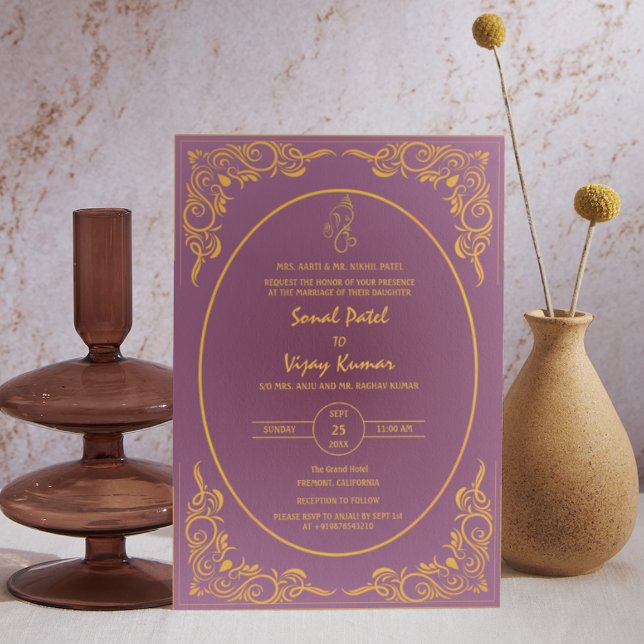 Convites Logotipo Personalizado De Foto Ganesha Do Casament (Criador carregado)