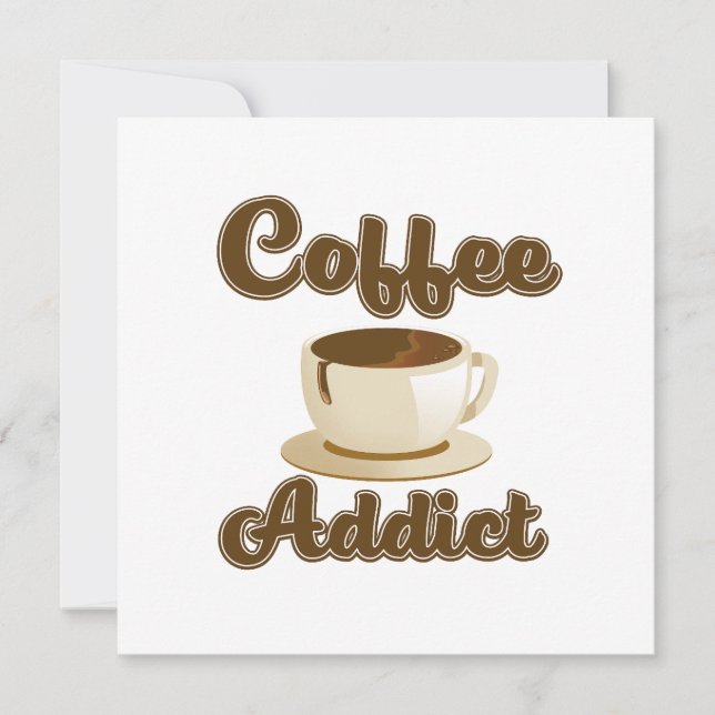 Convites logotipo retrô de Viciado em Café (Frente)