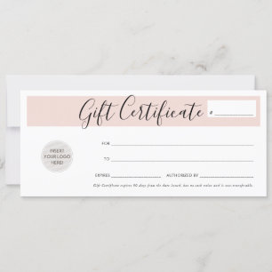 Convites logotipo rosa elegante do voucher comercial MODERN