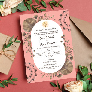 Convites Logotipo Russo Hindu Wedding Ganesha Indiano