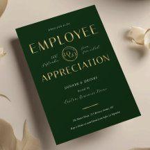 Logotipo Verde e Dourado de Agradecimento aos Func